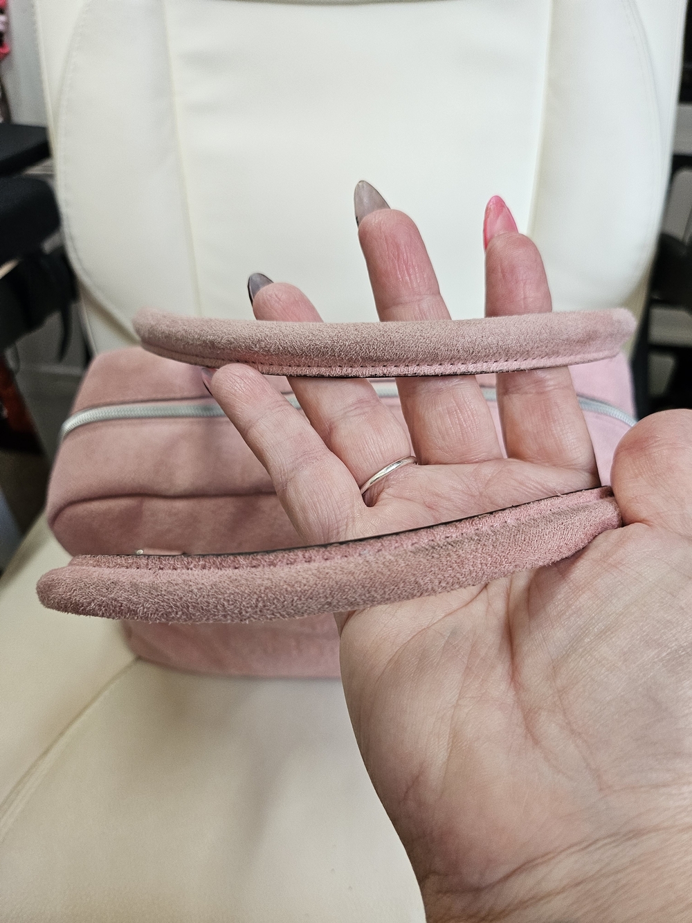 Victoria's Secret Blush Pink Suede Satchel - Picture 6 of 13